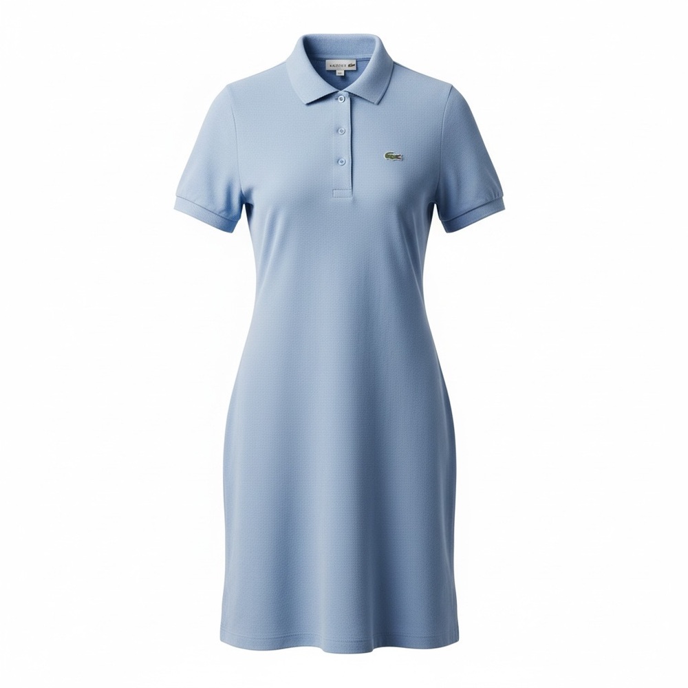 Lacoste Women’s Sky Blue Polo Dress with Embroidered Logo US14